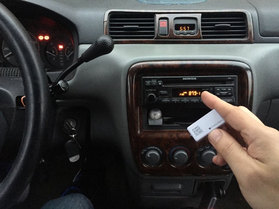 Make sure the setting on the transmitter matches to the preset on your older car radio. For more info and buy @ http://www.iphonefmtransmitter.com/music-transmitter-for-iphone-6-iphone-6-plus/