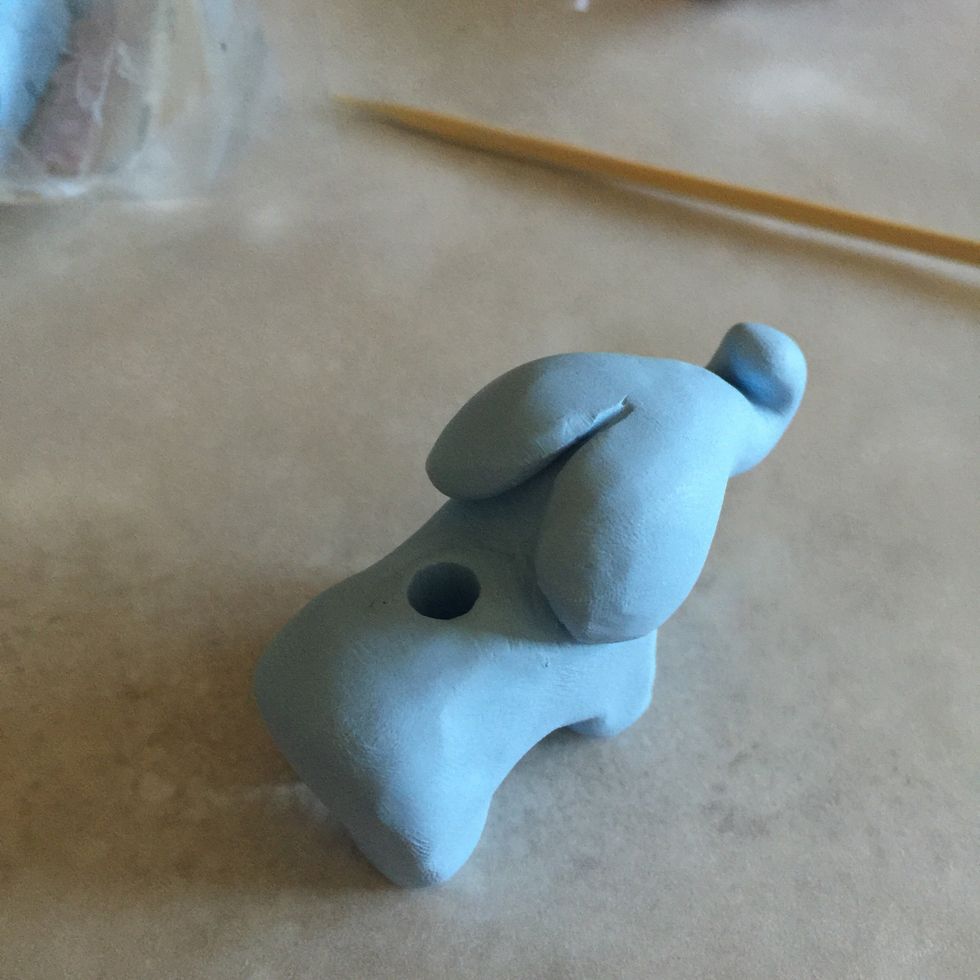 Make sure the top and the bottom of the hole are flattened and smoothed out.