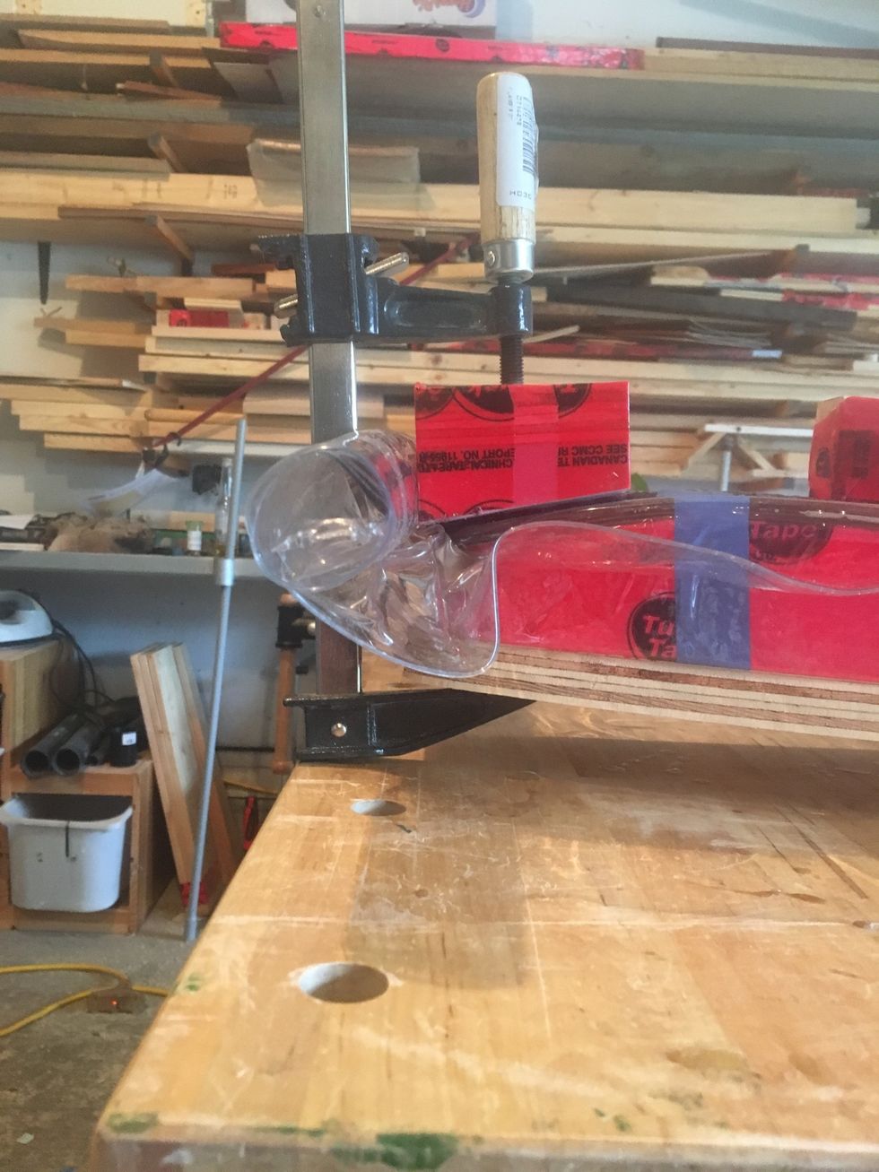 Make sure the vacuum bag is not being pinch by the F-Clamp.