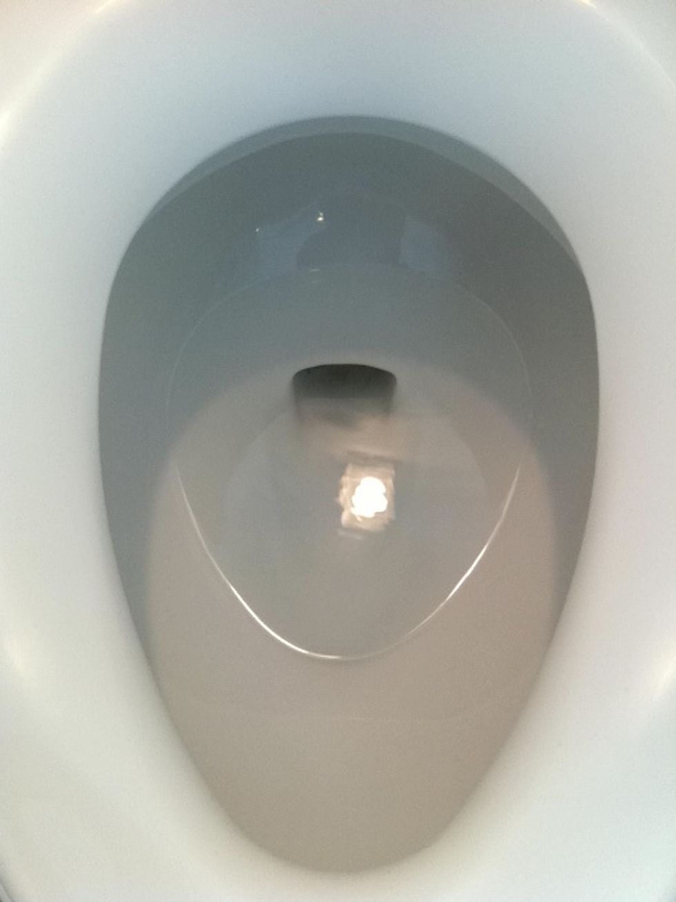 Make sure the water in the toilet bowl is clear so you will be able to tell if the food coloring has had an effect.