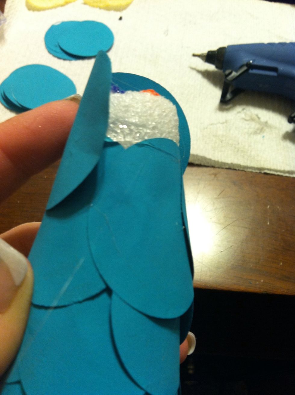 Make sure to add one row above the top of the cone so the tree has a peak.