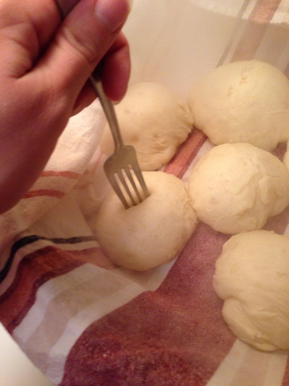 Make sure to poke them with a fork before you take them out to let all that steam out and so they don't go flat.