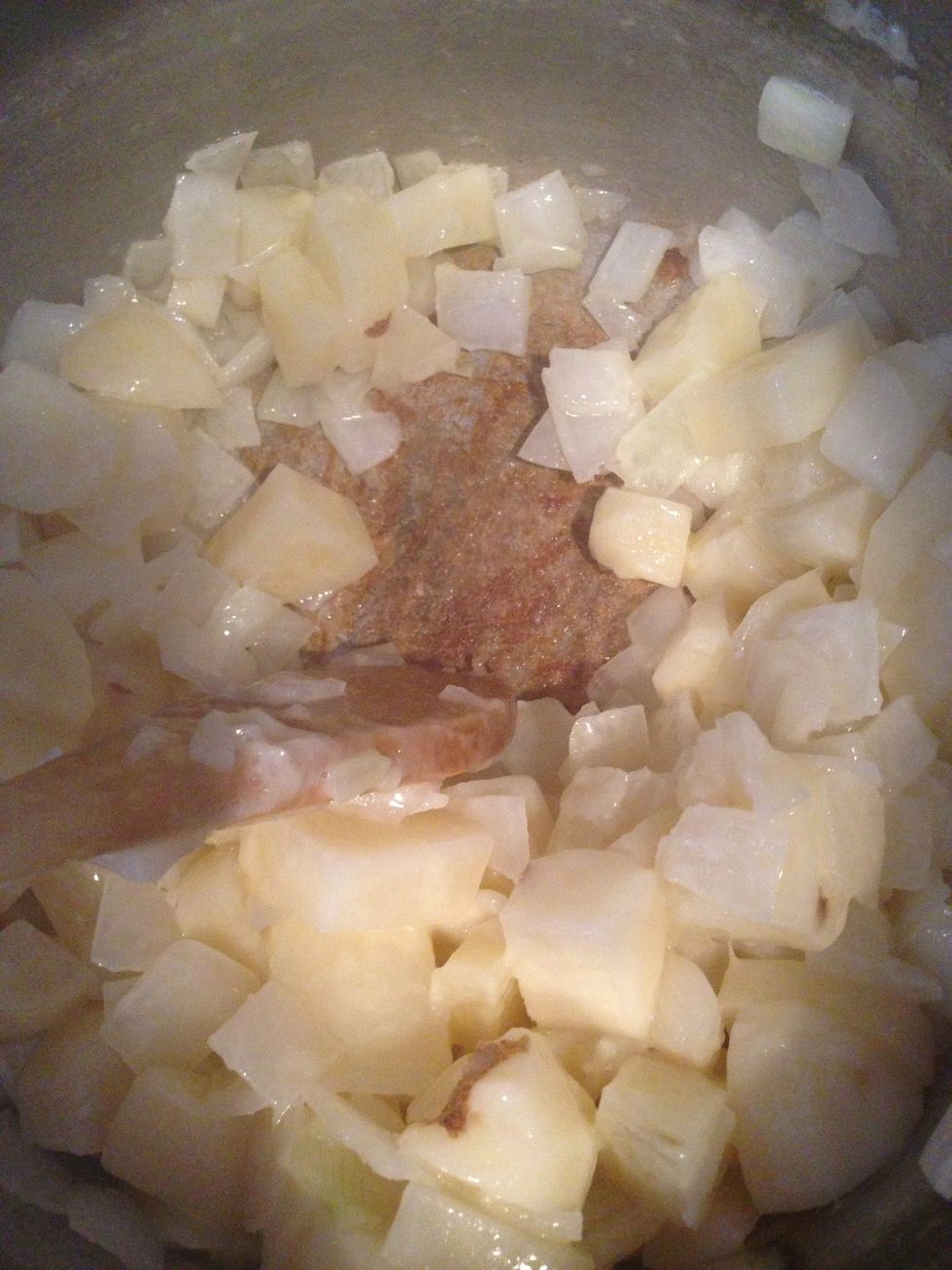 Make sure to scrape all the brown off the bottom of the pot. The flavor is in the brown.