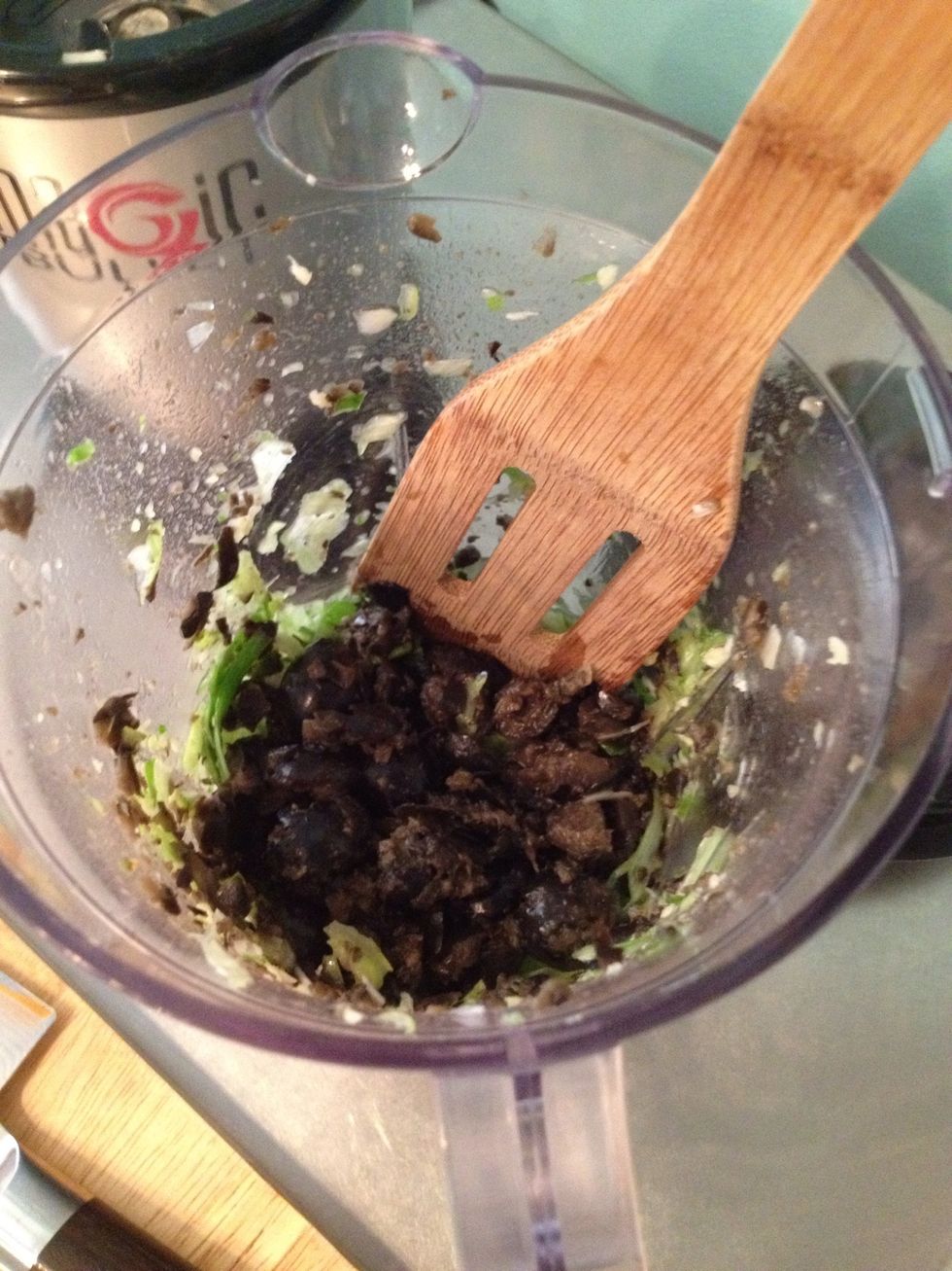 make sure to scrape the sides of the food processor every so often so that everything gets evenly chopped