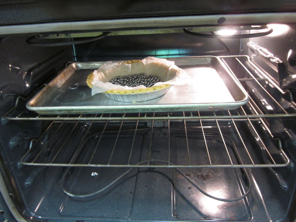 make sure to weight down the pie crust