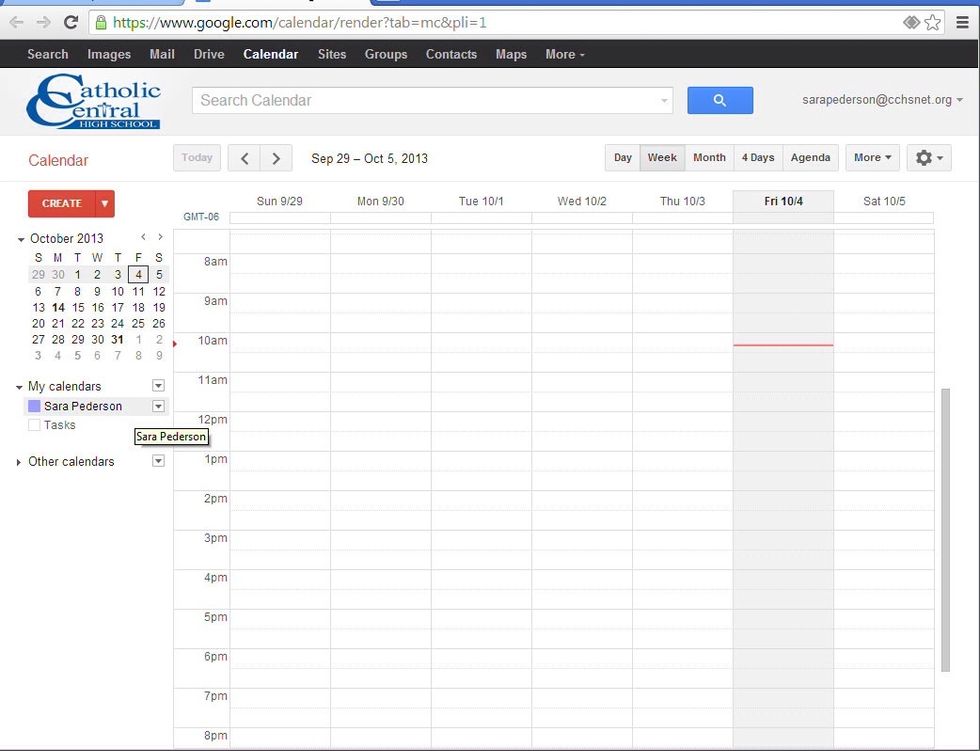 Make sure you are under YOUR calendar.