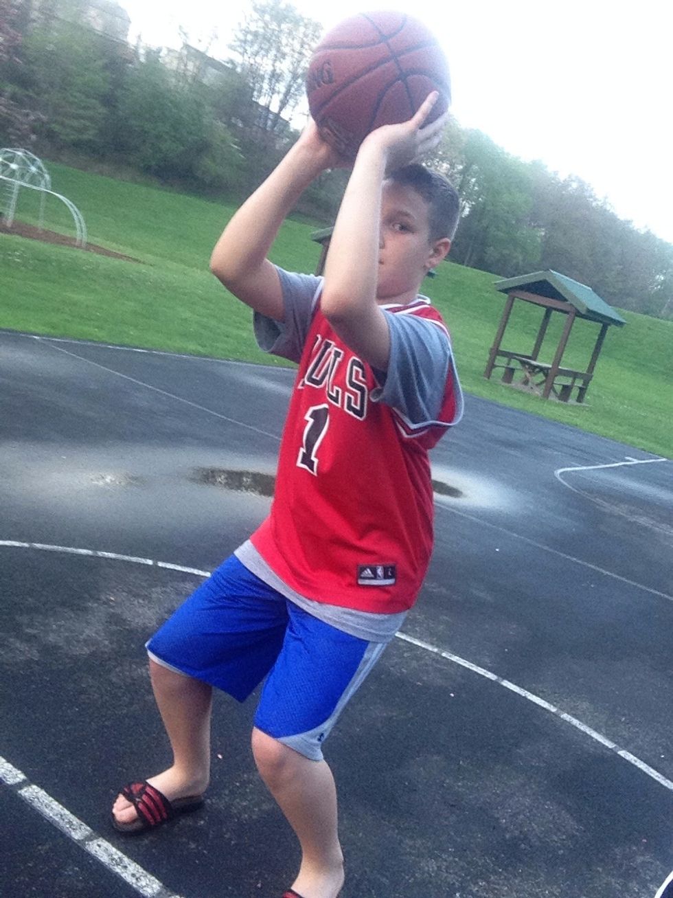 Make sure you bend your legs to get more power on your shot