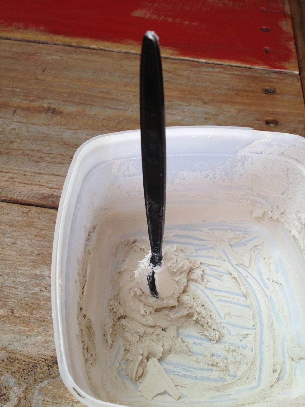 Make sure you clean up straight away. Do not wash any plaster down the sink, it will clog your drains, and throw leftover plaster out or you'll end up with a plaster spoonsicle like I now have =D