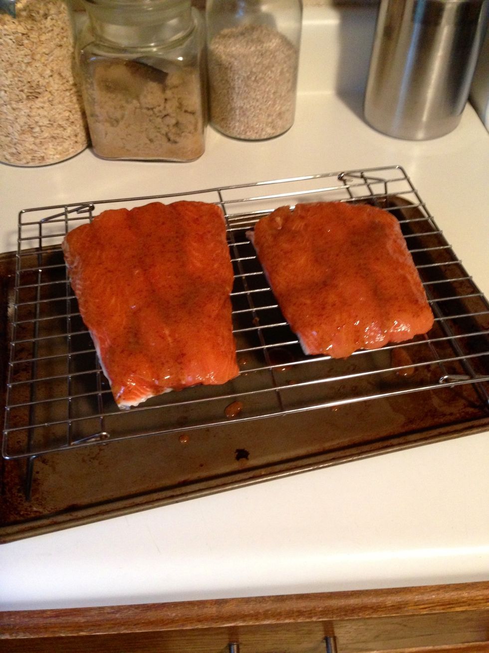 Make sure you coat the entire topside of your filets. It's ok if it drips off the sides.