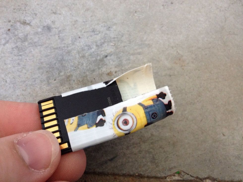 Make sure you do not cover up the metal sensors on the back of the card.