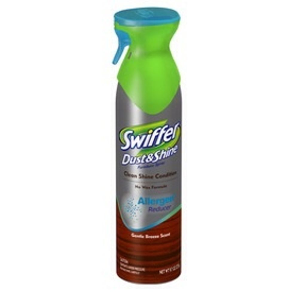 Make sure you dust! No person want to be eating dinner and dust be flying around them! So I suggest swifter dust and shine. We use this at my house and it works great!