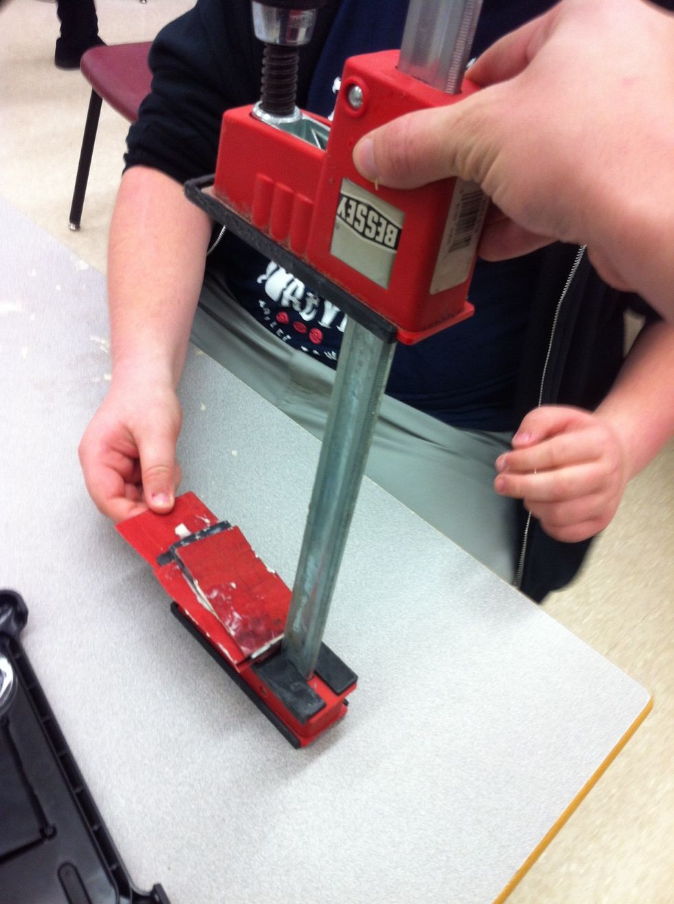 make sure you even out your veneers then cramp tem until the ooze the glue.