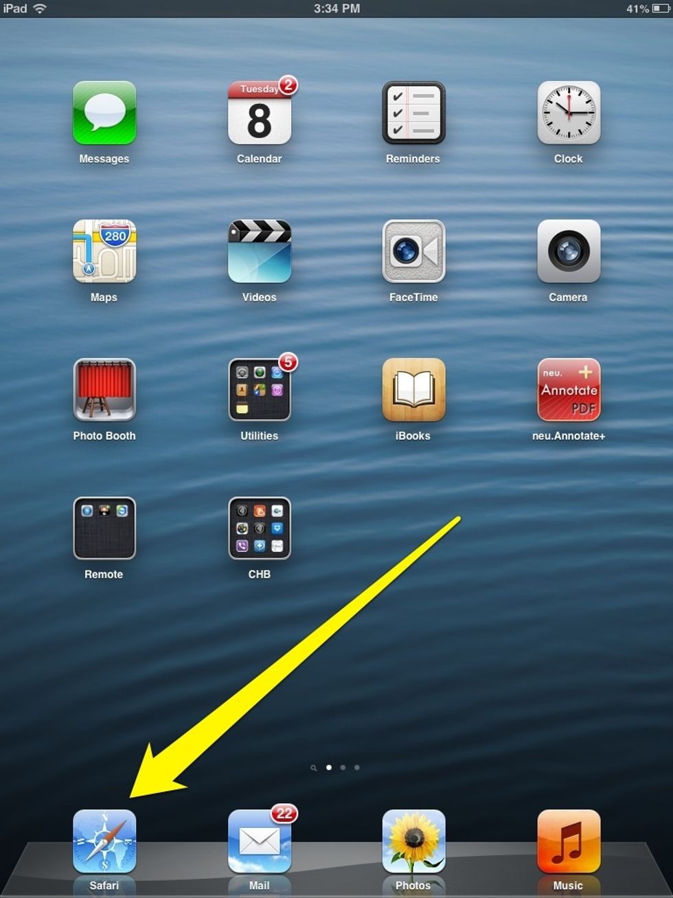 Make sure you have an Internet connection and select Safari.