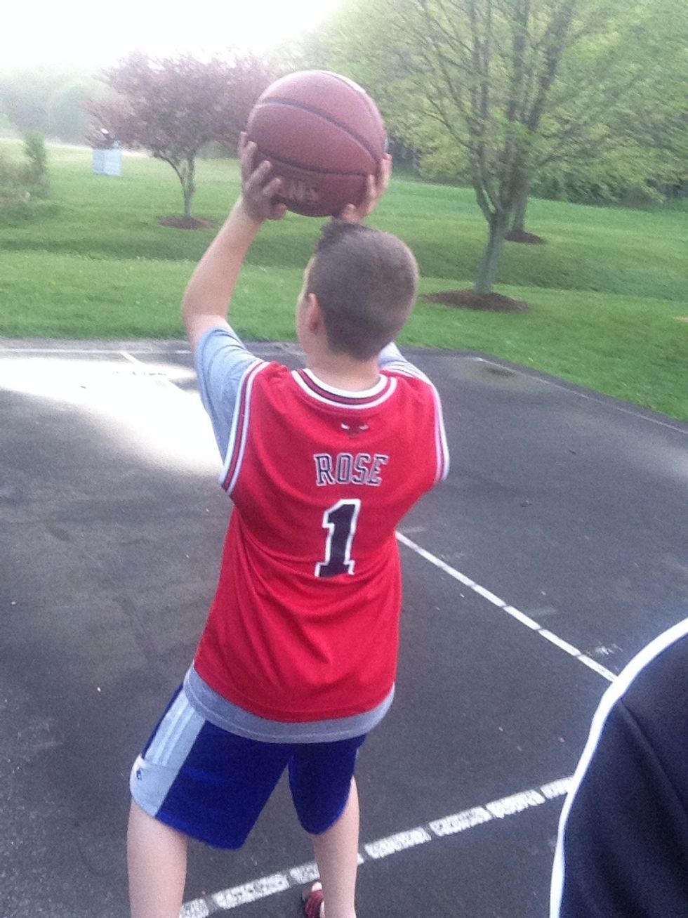 Make sure you line up your shot again because you'll loose focus when your bending your legs