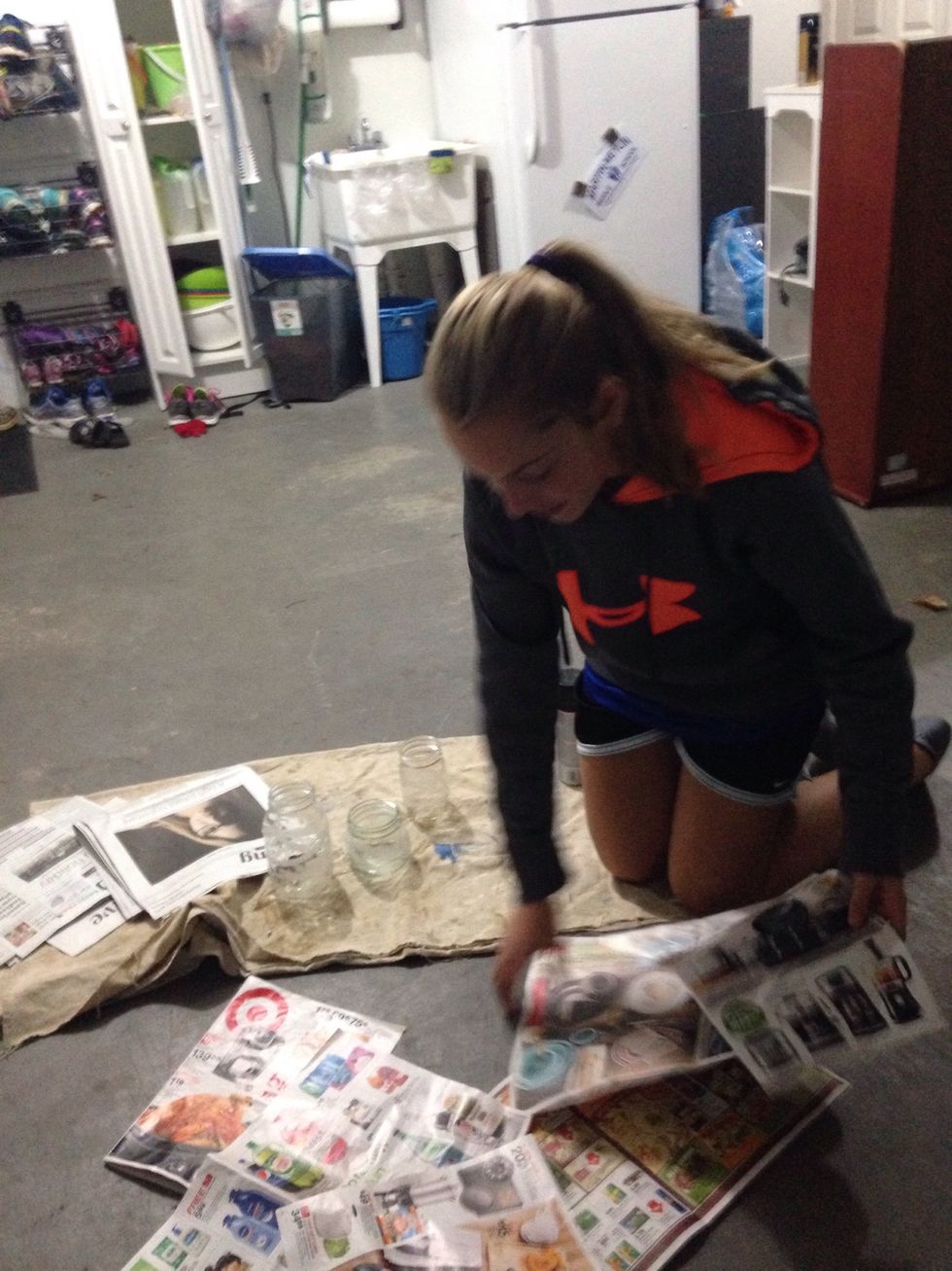 Make sure you put newspaper down before you start spray painting so u don't get it on anything or anyone.