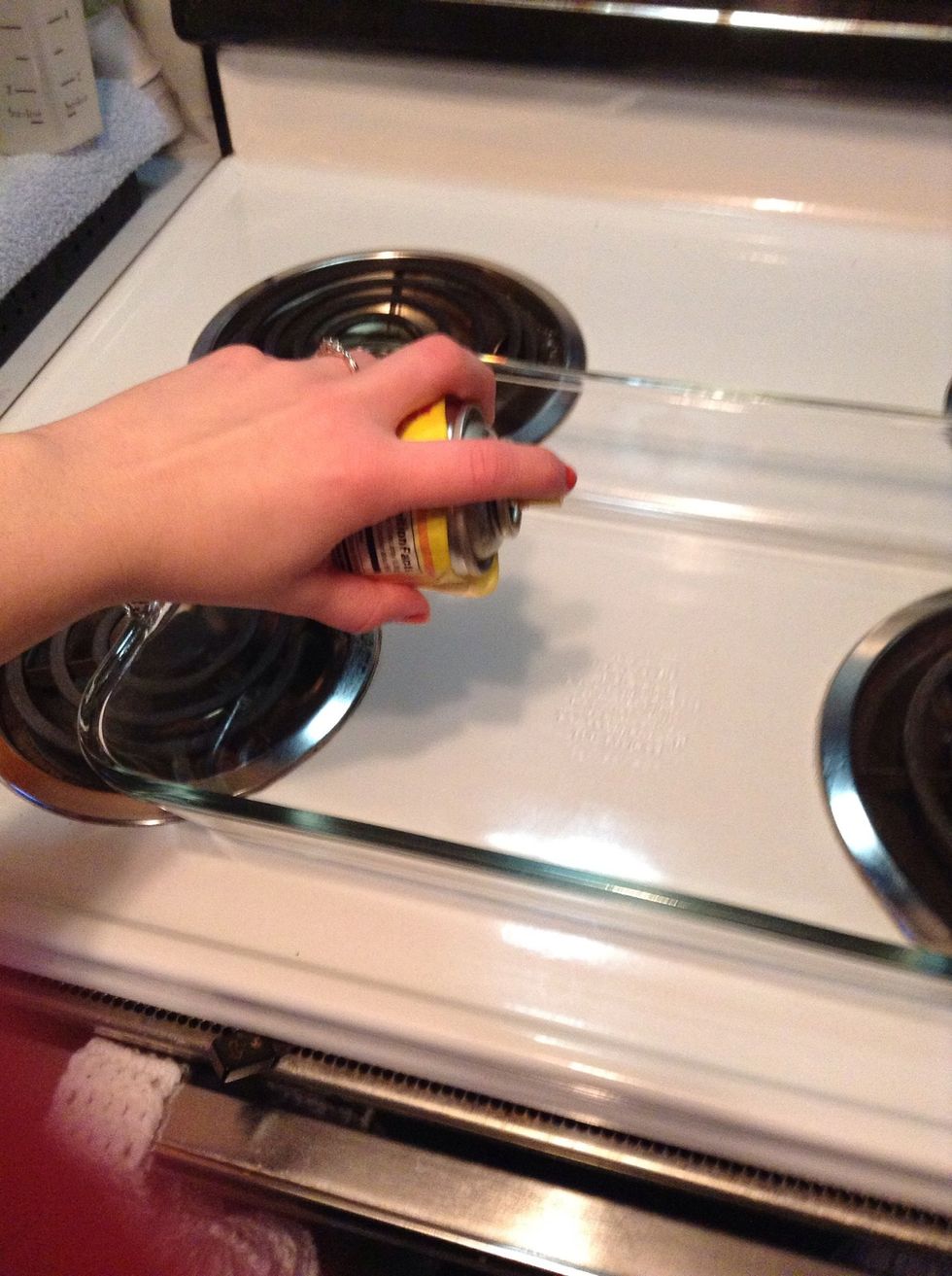 Make sure you spray the pan too. :) I used Pam for that.