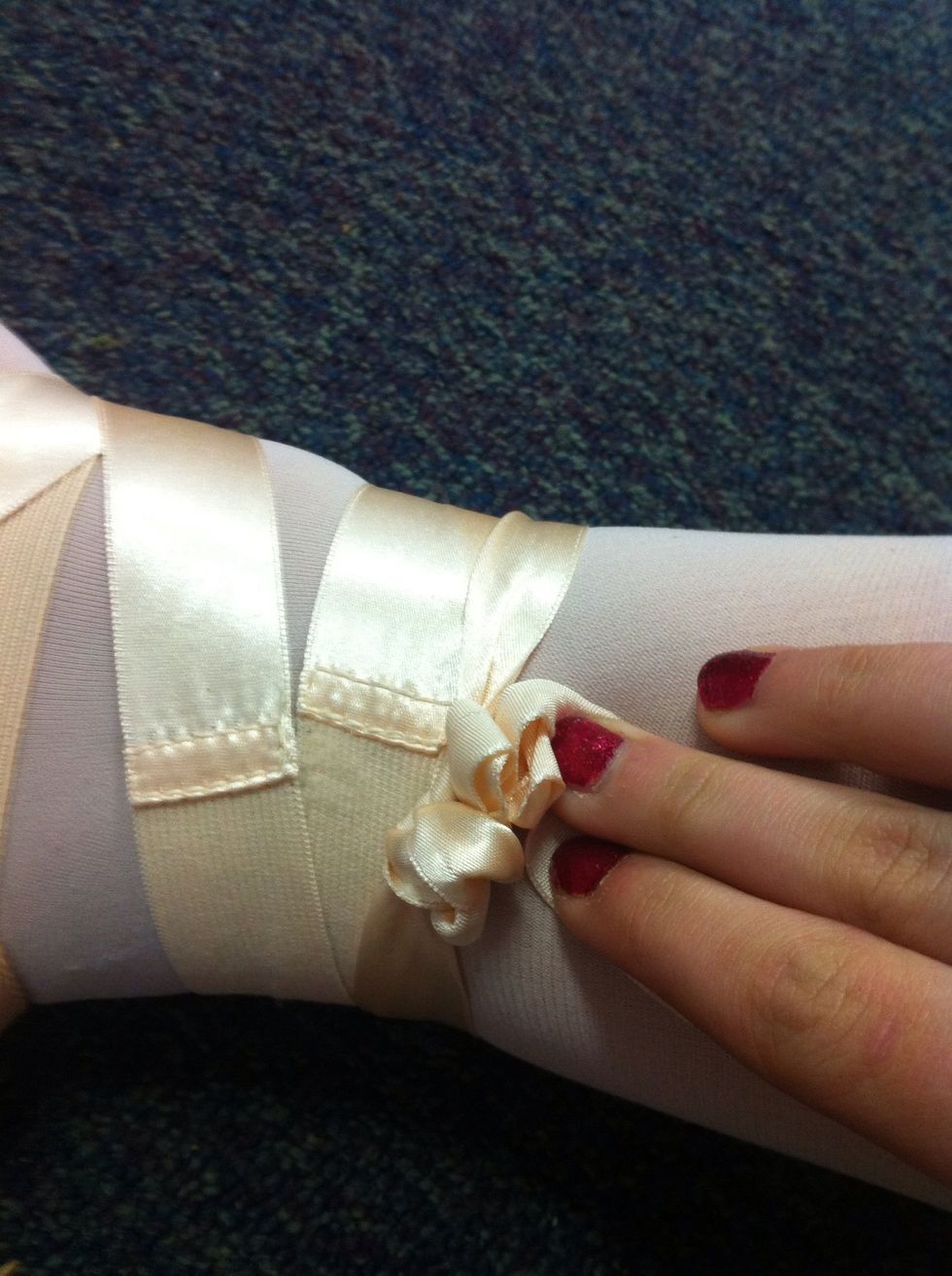 Make sure you tuck in your ribbon. 1. you don't trip over them and 2. it looks much prettier.