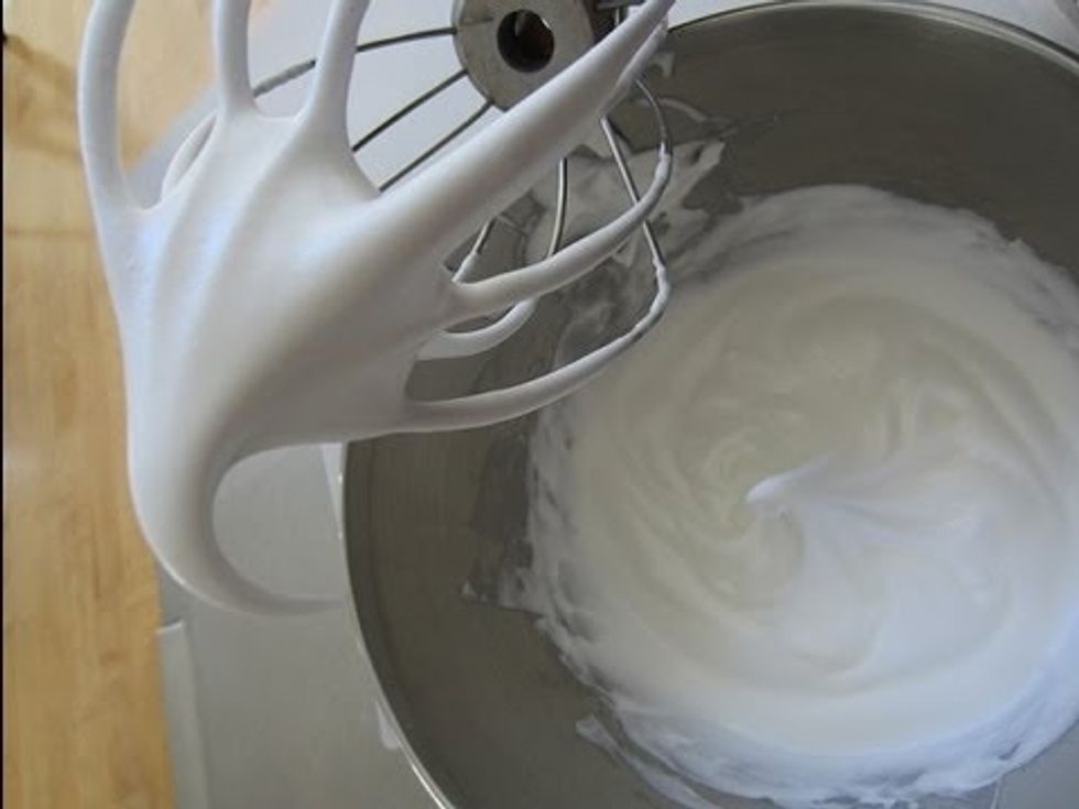 Make sure your egg whites and whisk are clean & DRY. Add a pinch of salt to the egg whites & beat with an electric whisk into meringues. Careful not to leave some of the whites at the bottom unbeaten.