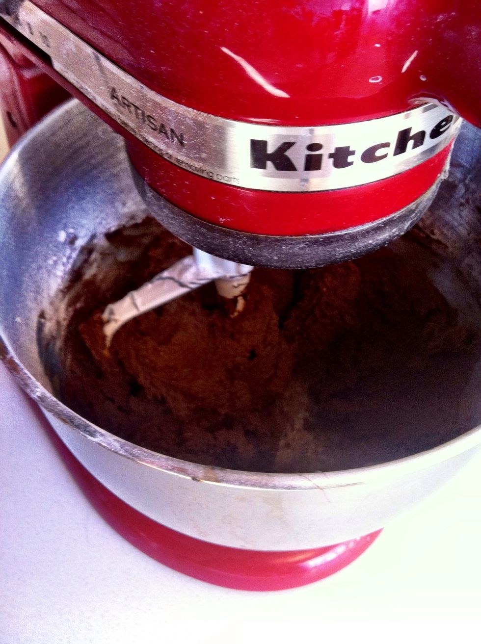 Make sure your mixer is on low, and mix just until the dough forms (never over mix cookie dough!)