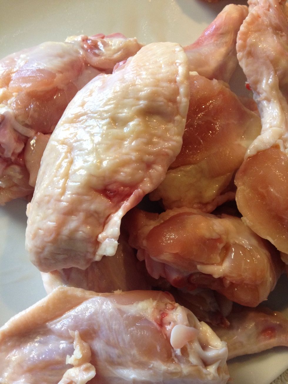 Make sure your wings are dry for a light batter