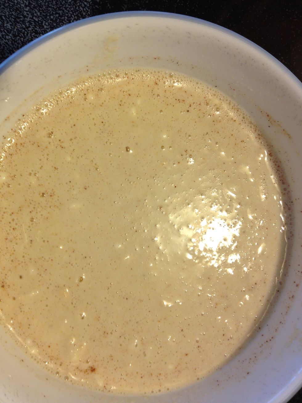 Make the batter by mixing together all the ingredients in the same bowl, except peanut butter and shortening. The batter should be fairly thin.