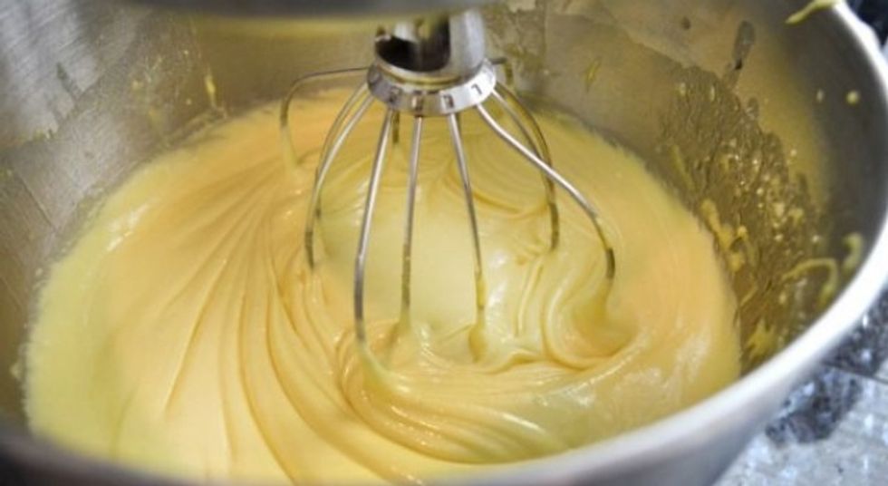 Make the cake mix as instructed.
