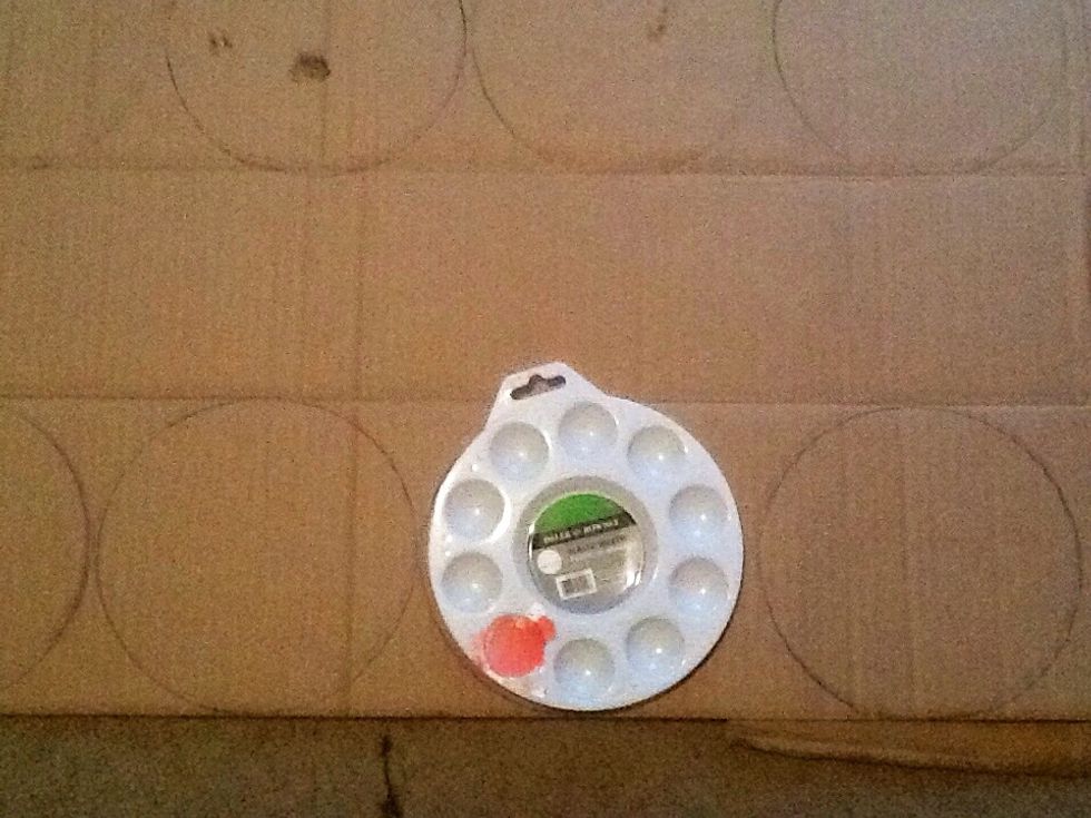 Make the circles about the size of the painting palette plates