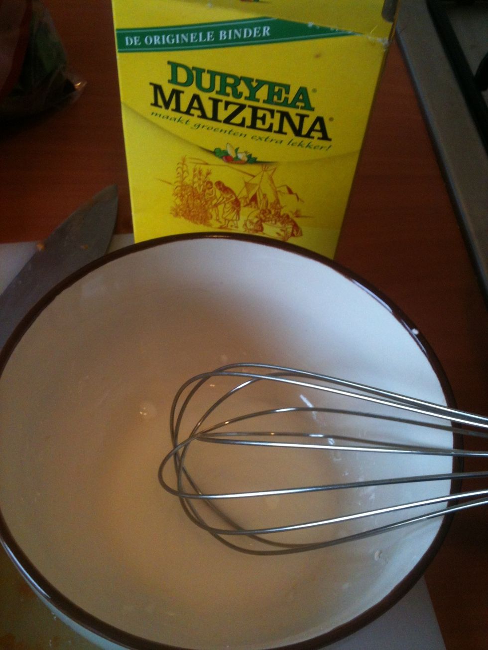 Make the cornstarch as written on the package and....