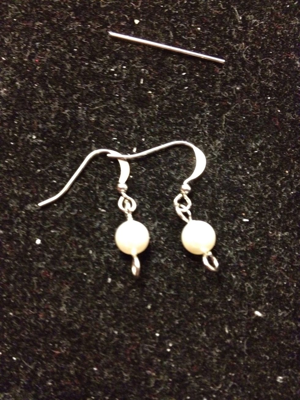 Make the loop and attach it to the earring hook.