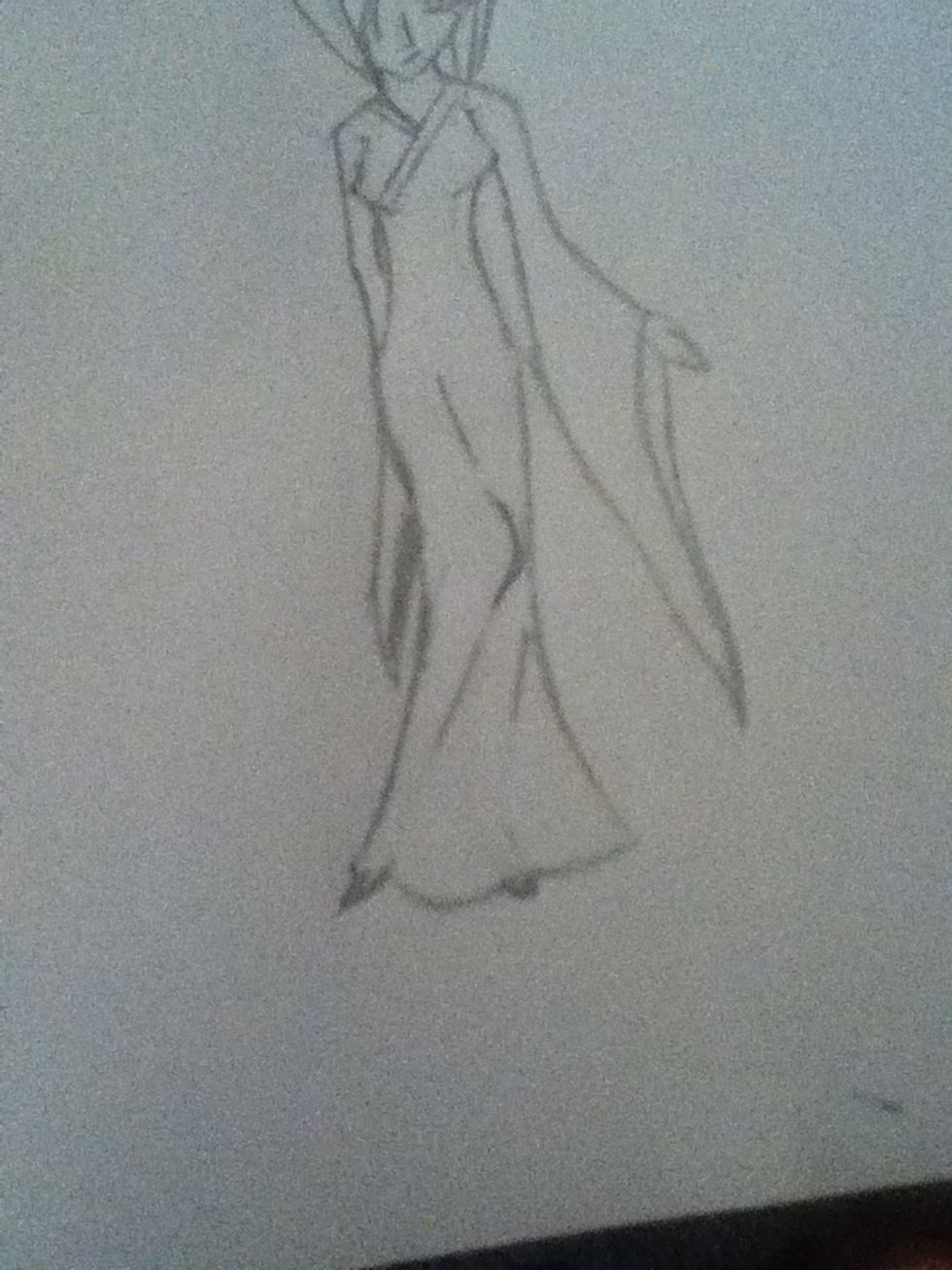 Make the same sleeve on the right side.