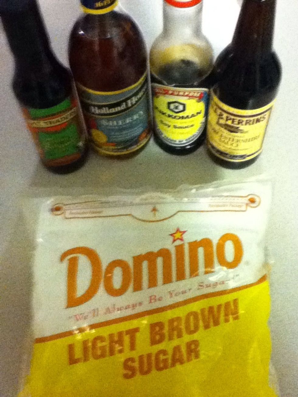 Make the sauce: 2 tbsp each soy sauce & cooking sherry (or shaoxing if you have it), 1 tbsp each sesame oil and brown sugar, 1 tsp worcestershire sauce.
