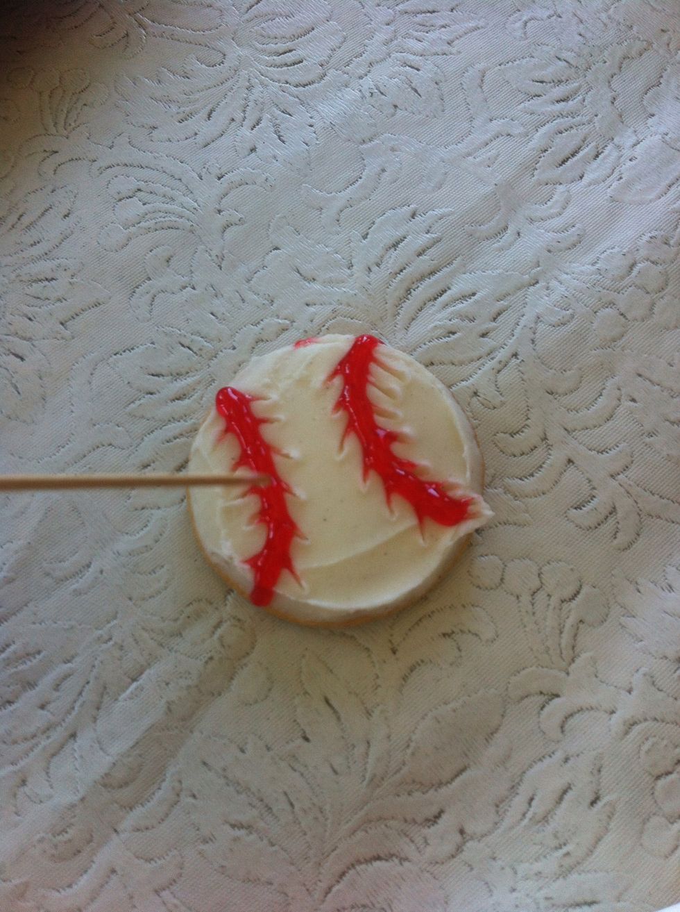 Make the "stitches" with a toothpick.