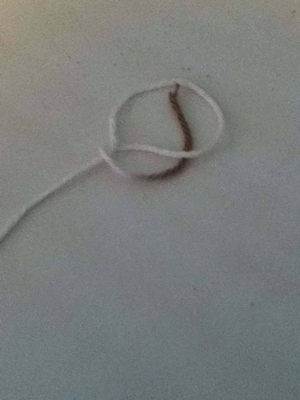 Make the yarn come up into the hole