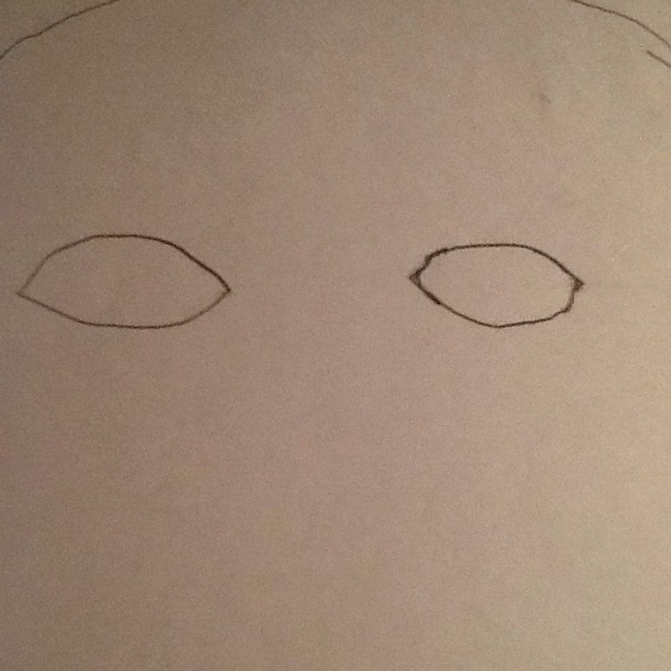 Make two eye shapes.