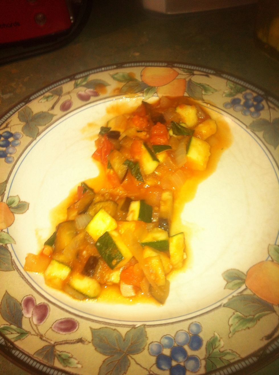Make two stacks of your ratatouille