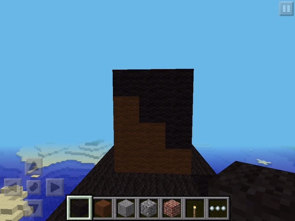 Make upside down stairs on the side of the head (besides the hair can be white if you want him old)