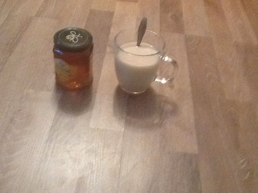 Make warm milk with honey! The title explains exactly how to make it ( a mug full of warm milk with two teaspoons of honey mixed in it - I sprinkle cocoa powder in mine).
