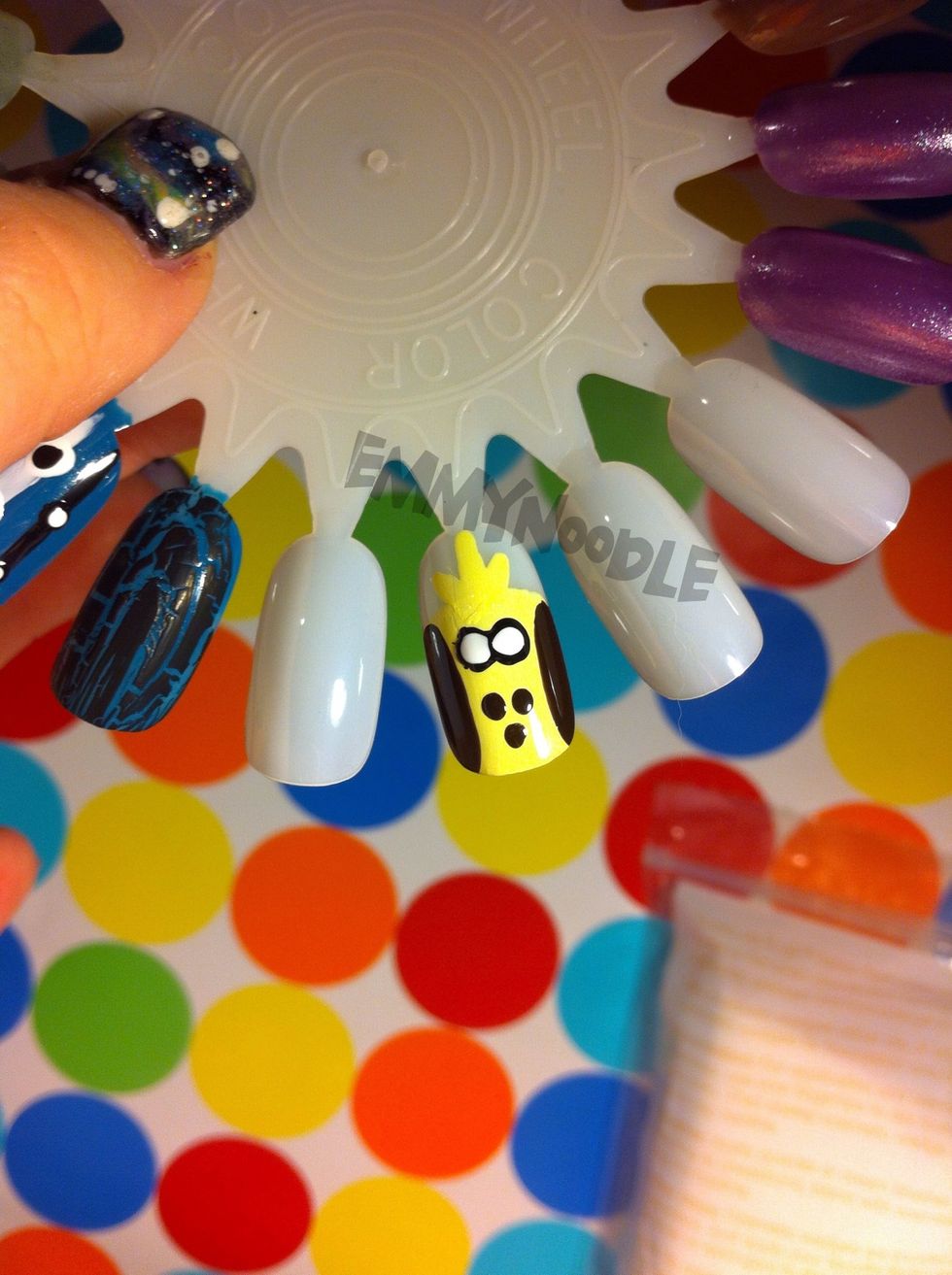 Make white dots inside of the black ones.