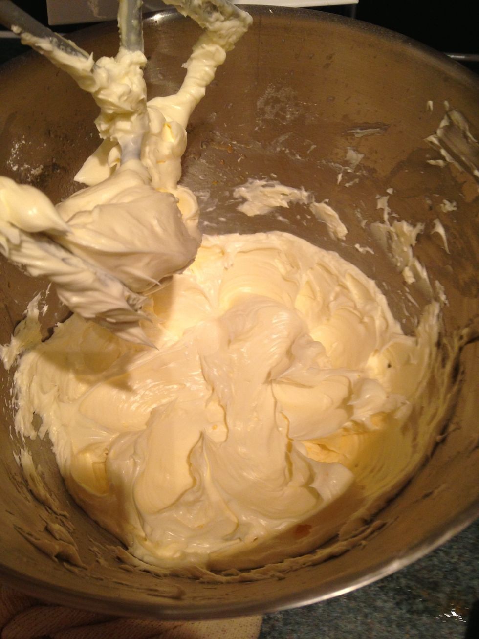 Make your butter cream with 250g unsalted butter and 250g icing sugar, add the juice and rind of a lemon & orange, add to buttercream and then beat, add a little hot water and continue to beat