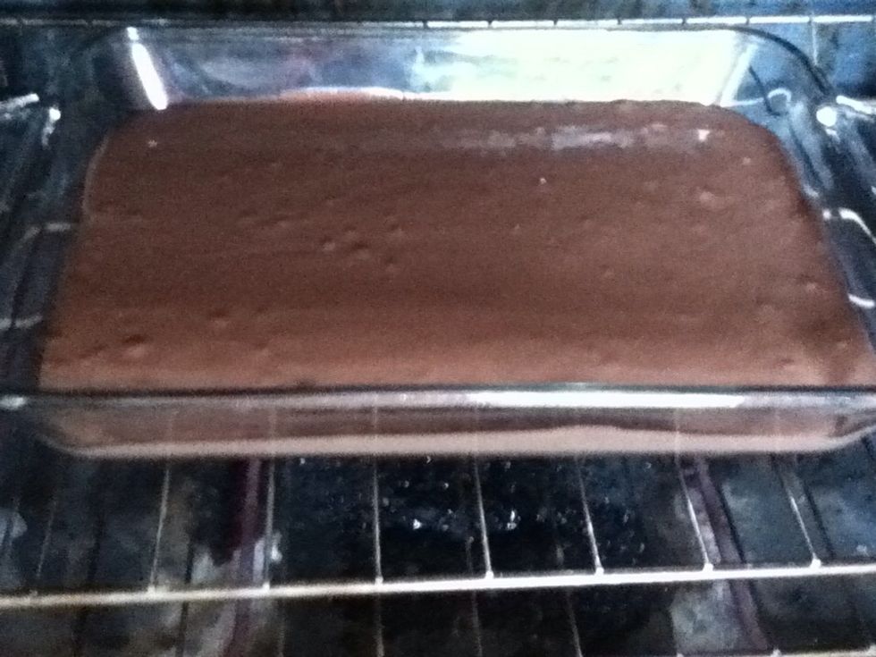 make your cake as directed, and bake it :)