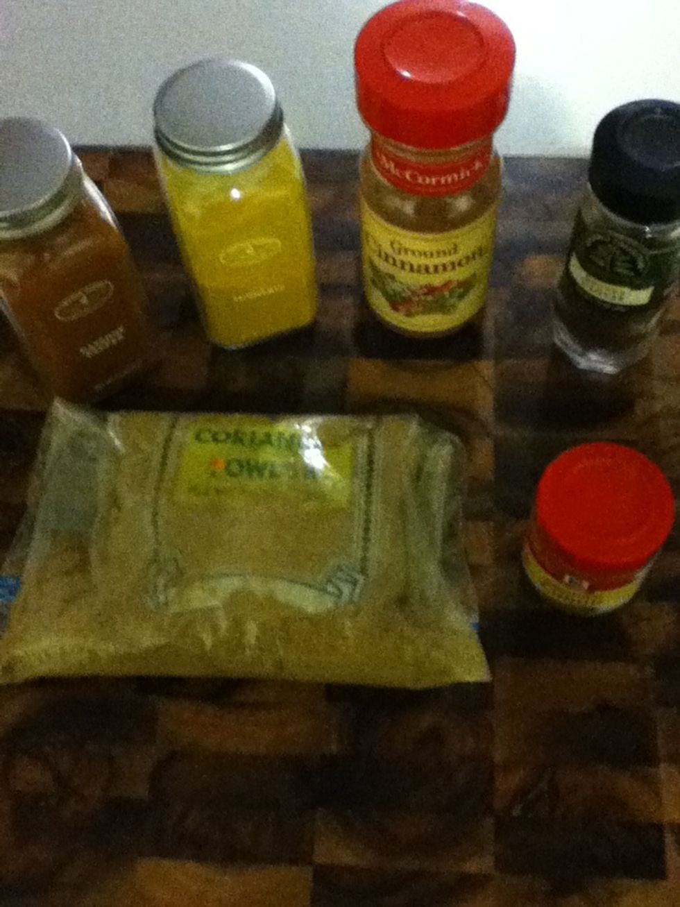 Make your curry powder with all seven dry spices, then add 2 tsp salt. This amount is good for 8 recipes so keep it around in a labeled jar. You'll need a heaping tsp each time you make this chicken.