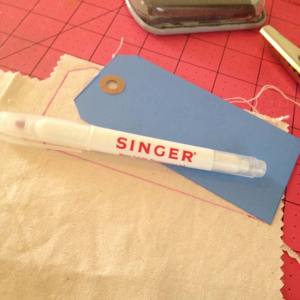 Make your own tag style label by tracing an existing tag with a fabric marker or pencil