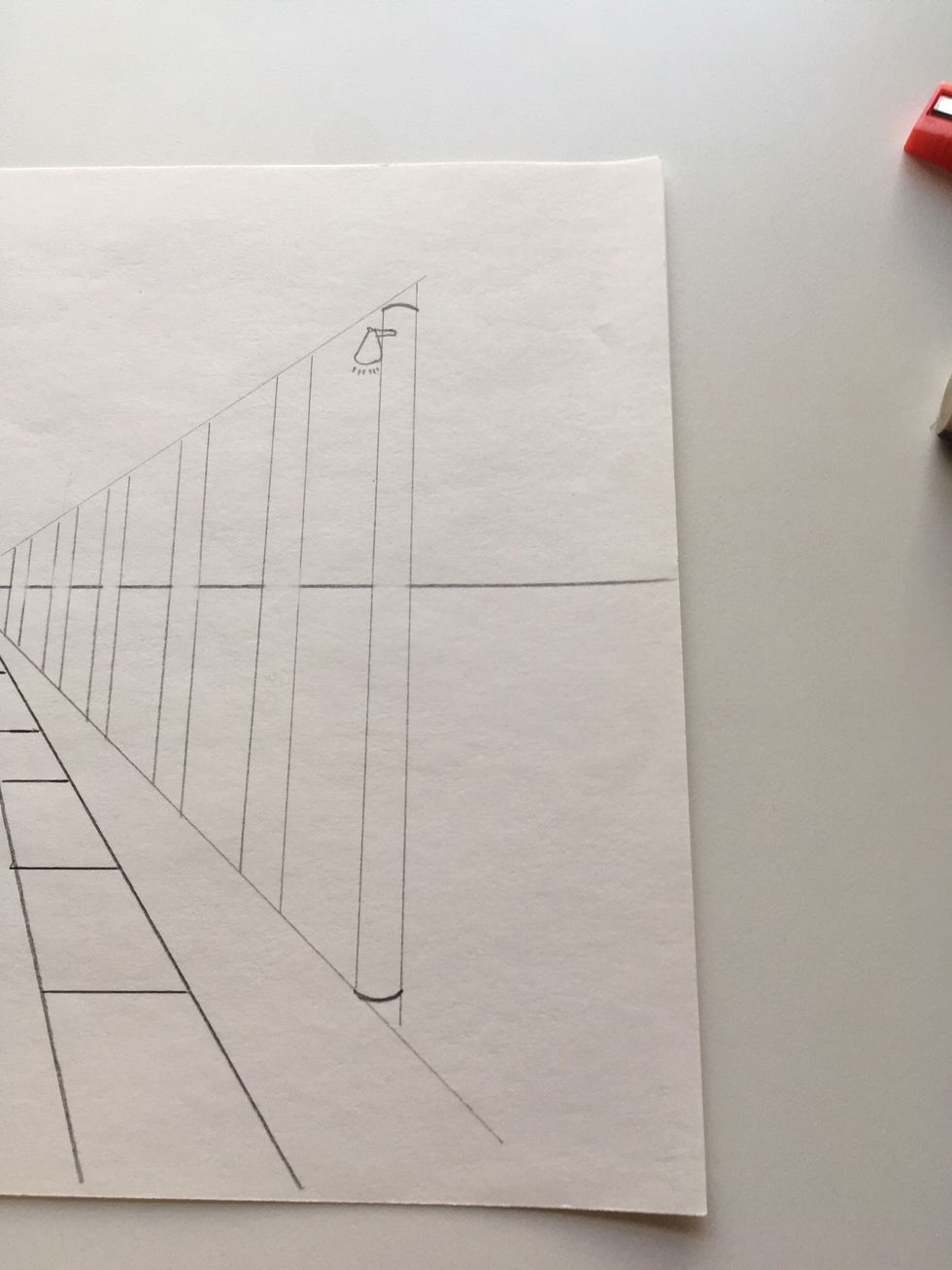 Make your pole a cylinder by drawing a curved line on top and bottom.