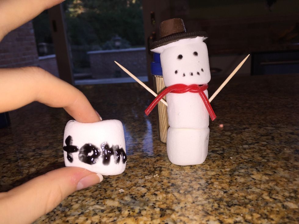 Make your snowman unique, give him/her a name and/or a personality.