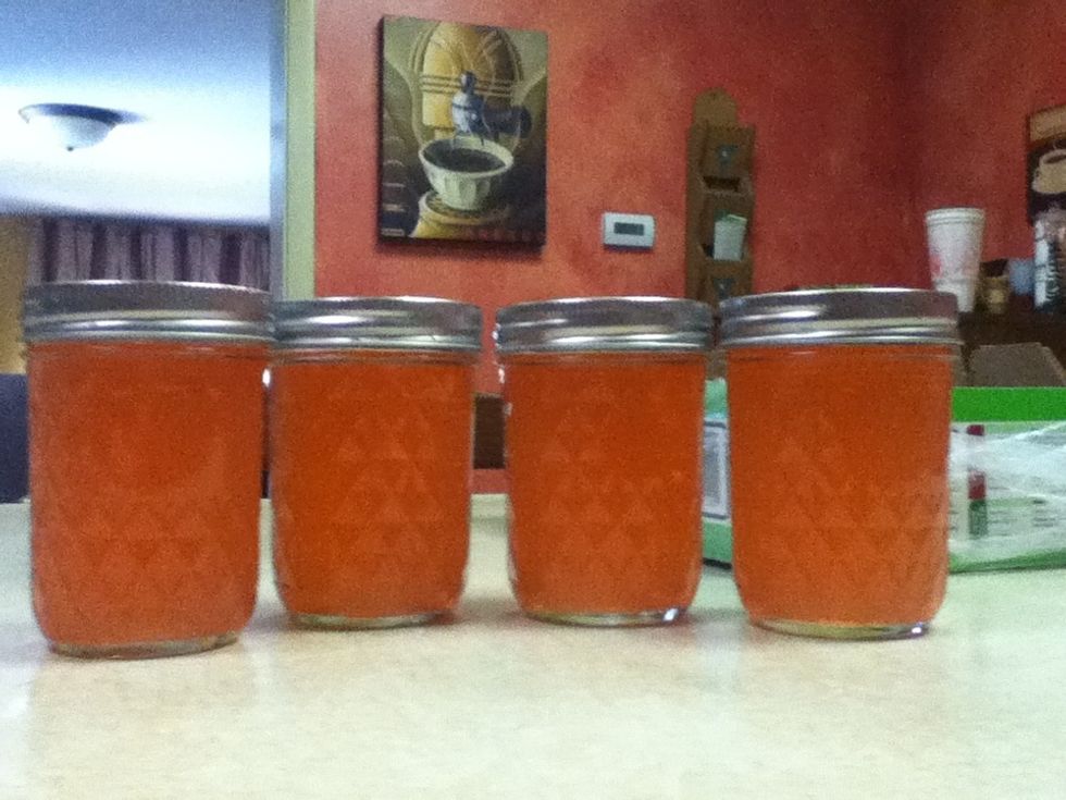 Makes about 4 small jars of jelly