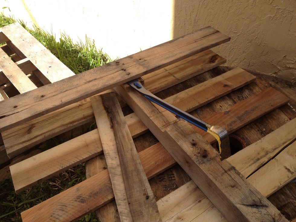 Mallet and a pry bar and they come out with the nails