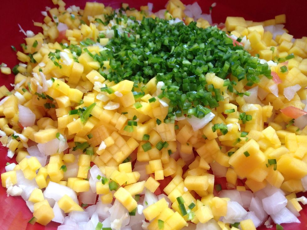 Mango and garlic added