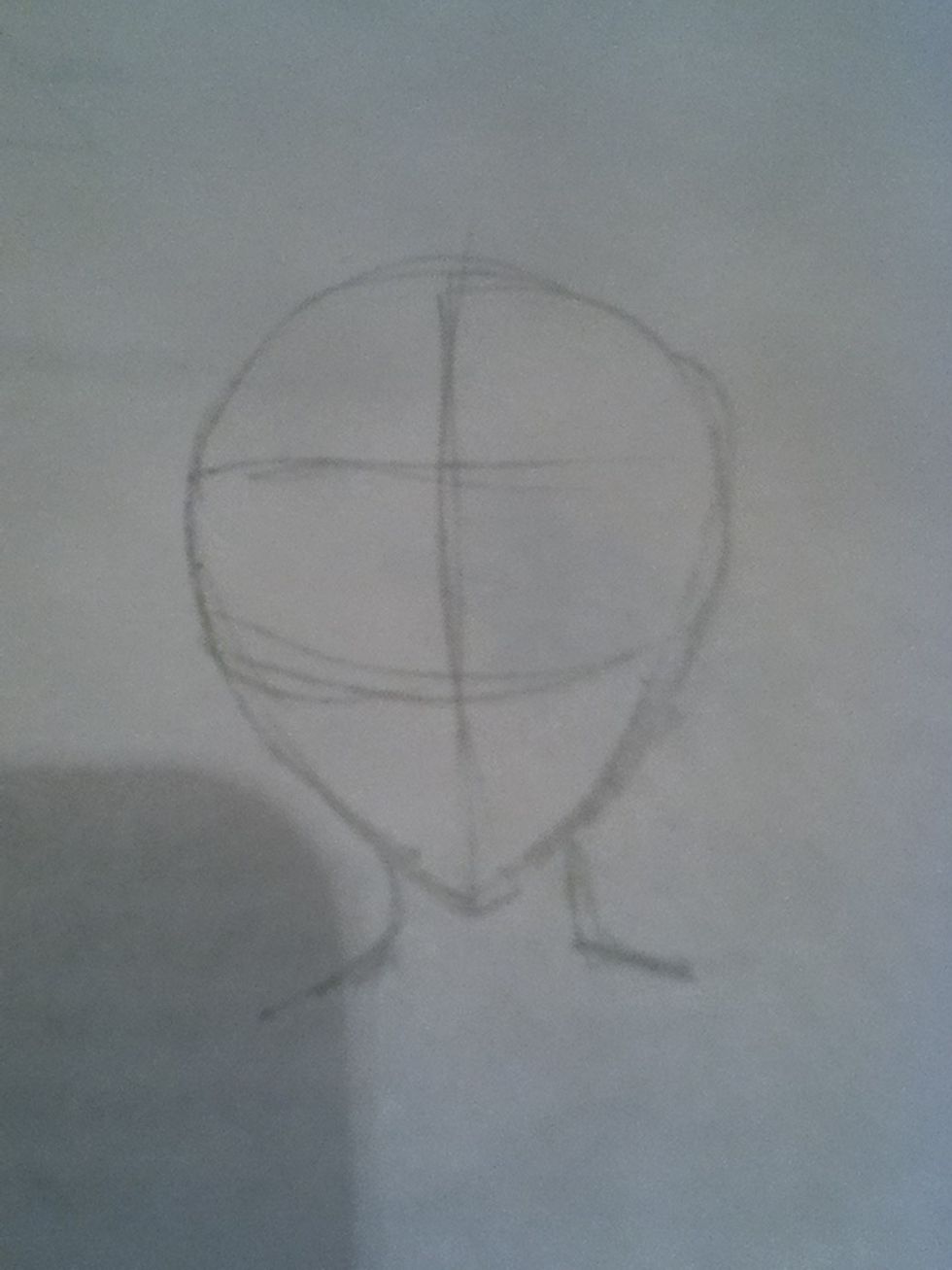 Map out the face. Draw lines where you want the feature to go. Try to keep the lines very light and even