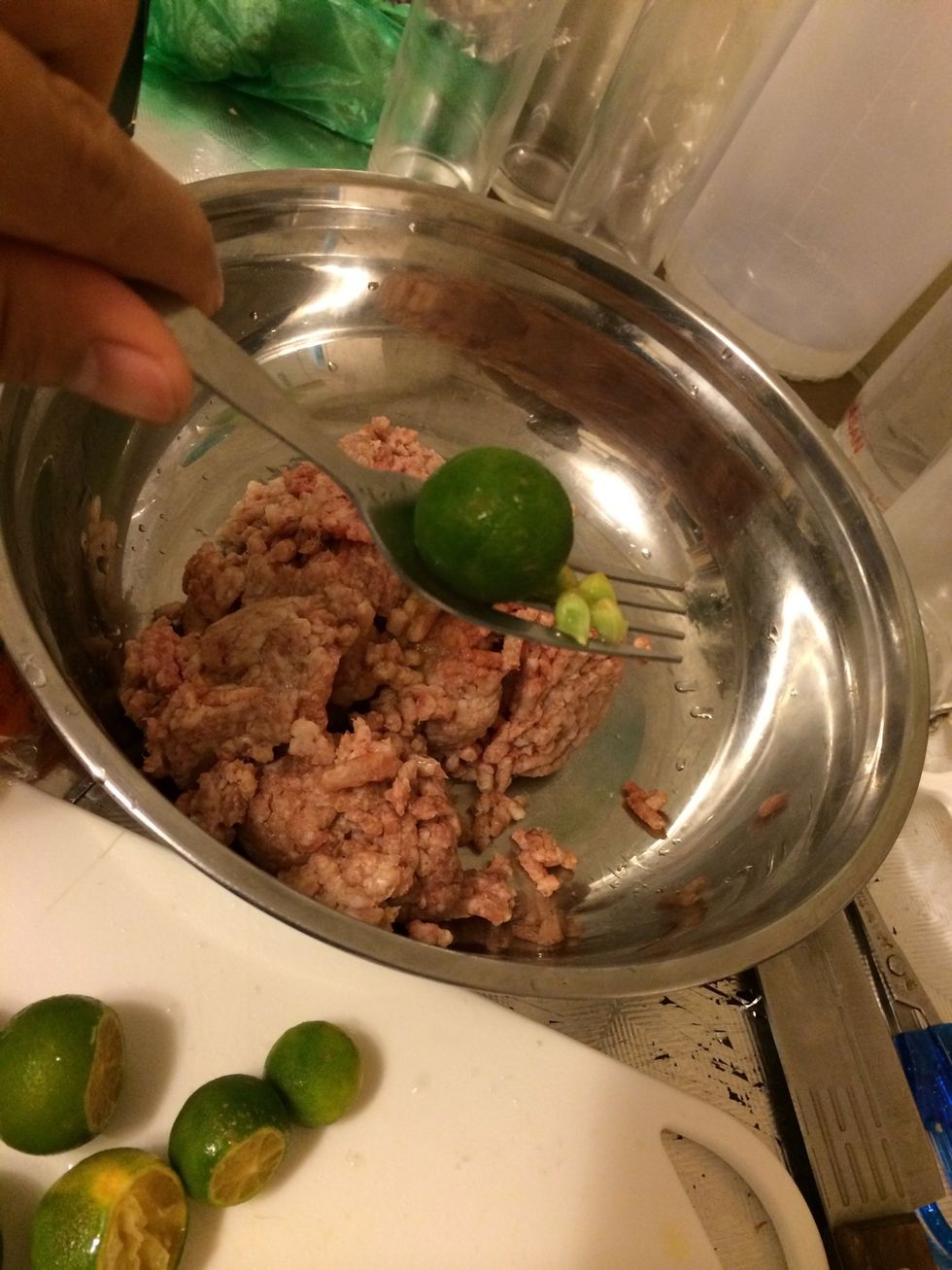 Marinade it over the ground pork