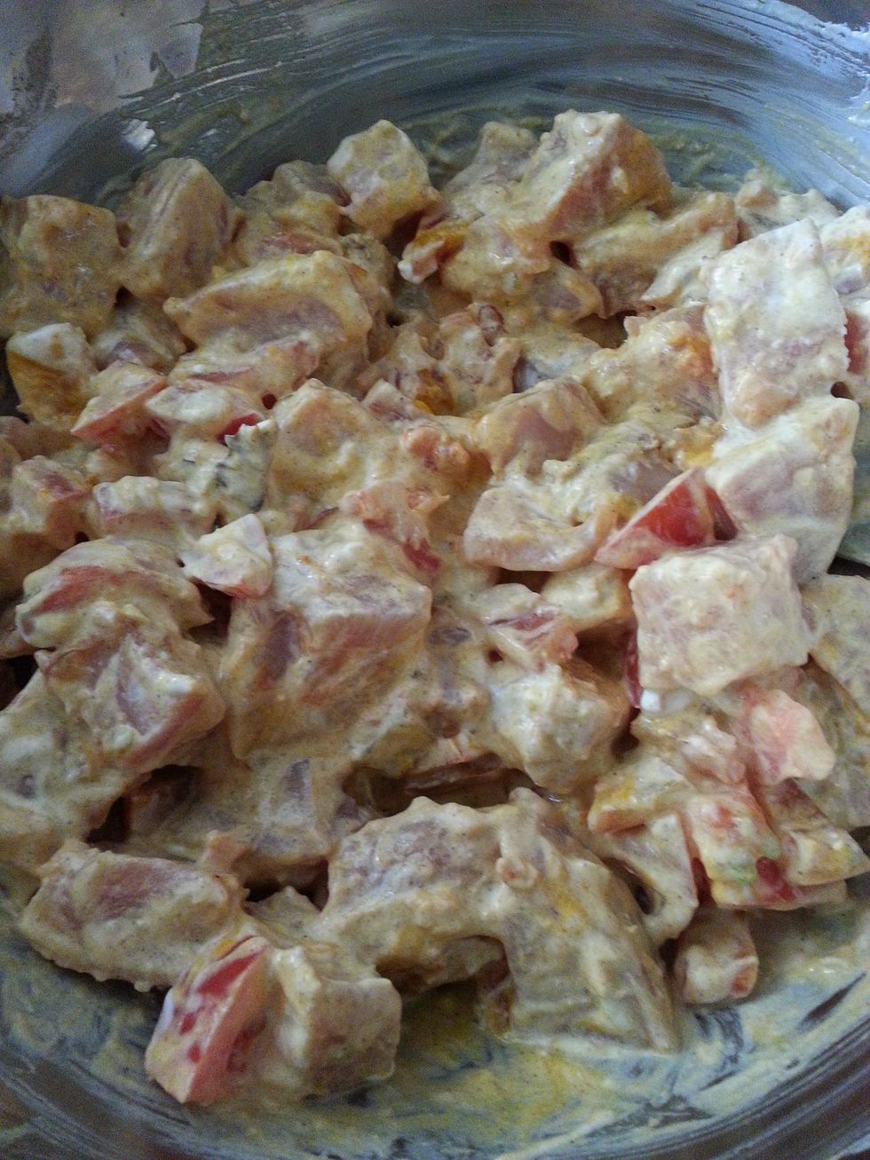 marinade the mixture for 15 minutes.